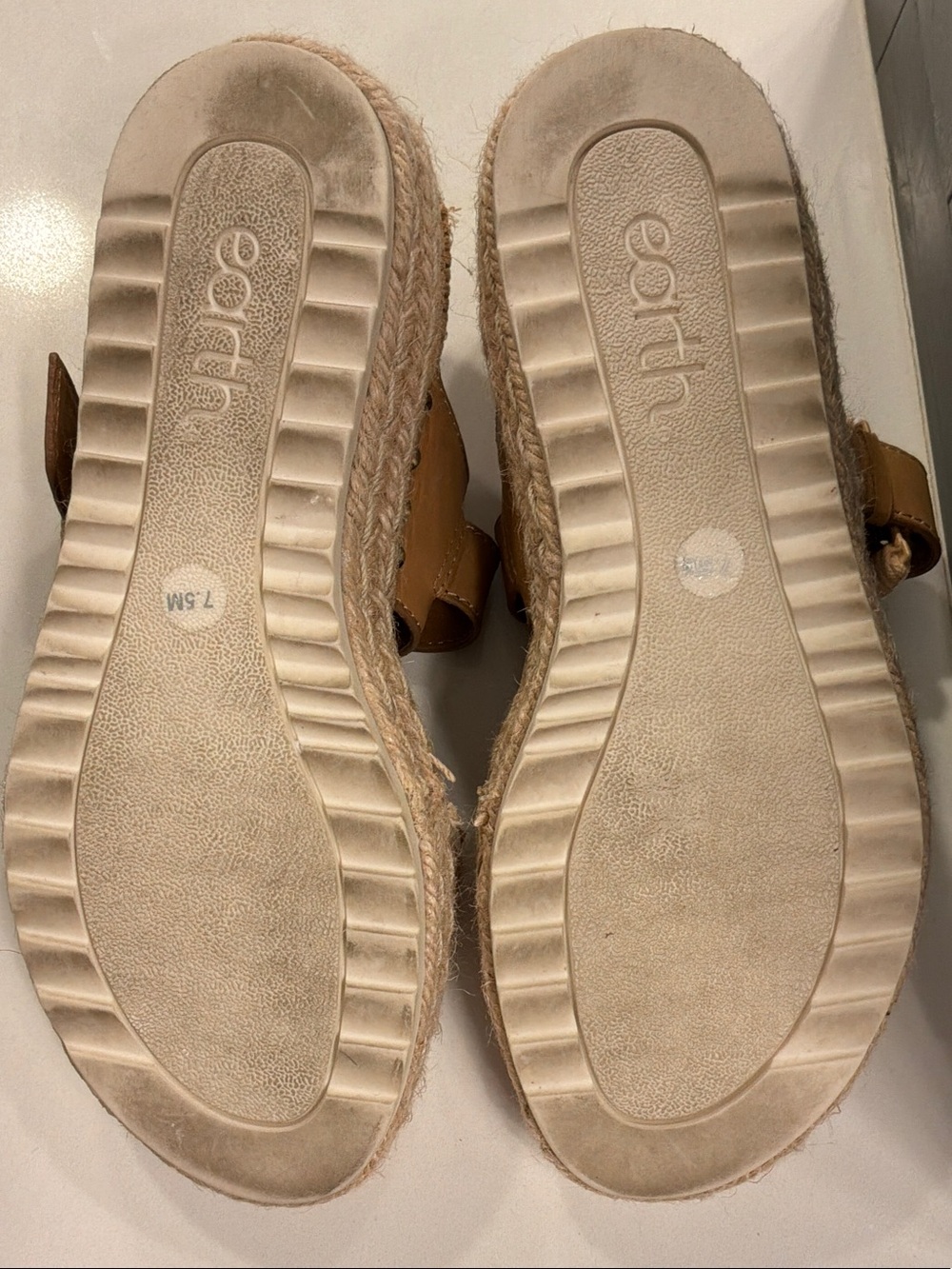 Earth Tan Woven Platform Sandals with Buckle Strap - Picture 3 of 6